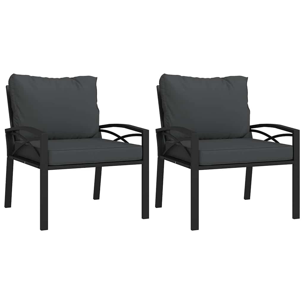 vidaXL Tuinstoel met grijze kussens 68x76x79 cm staal