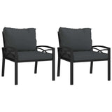 vidaXL Tuinstoel met grijze kussens 68x76x79 cm staal