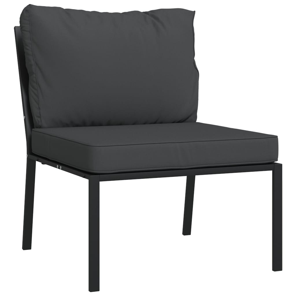vidaXL Garden Chairs with Grey Cushions 2 pcs 60x74x79 cm Steel