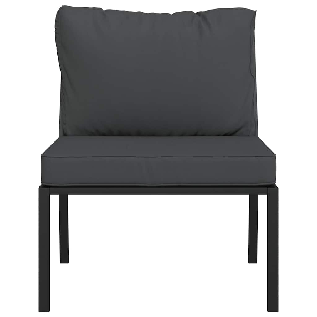 vidaXL Garden Chairs with Grey Cushions 2 pcs 60x74x79 cm Steel