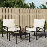 vidaXL Tuinstoel met grijze kussens 68x76x79 cm staal