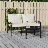 vidaXL Tuinstoelen met grijze kussens 2 st 62x75x79 cm staal