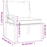 vidaXL Tuinstoelen met grijze kussens 2 st 62x75x79 cm staal