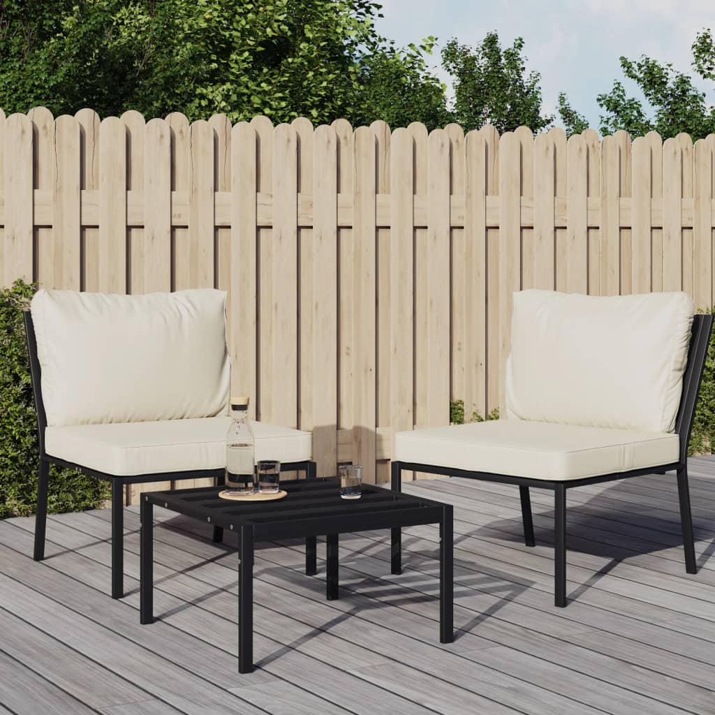 vidaXL Garden Chairs with Grey Cushions 2 pcs 60x74x79 cm Steel