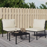 vidaXL Garden Chairs with Grey Cushions 2 pcs 60x74x79 cm Steel