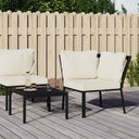 vidaXL Tuinstoel met grijze kussens 76x76x79 cm staal