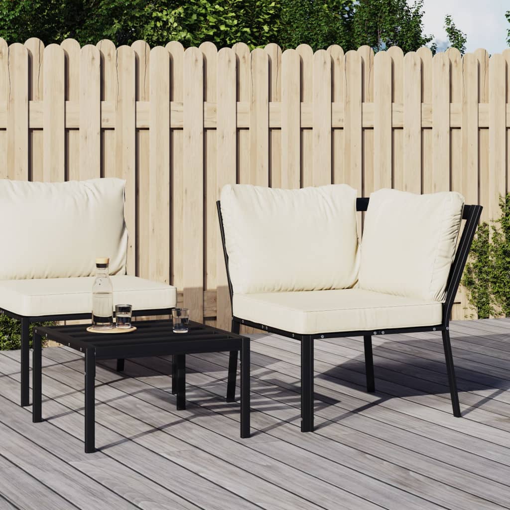 vidaXL Tuinstoel met grijze kussens 76x76x79 cm staal