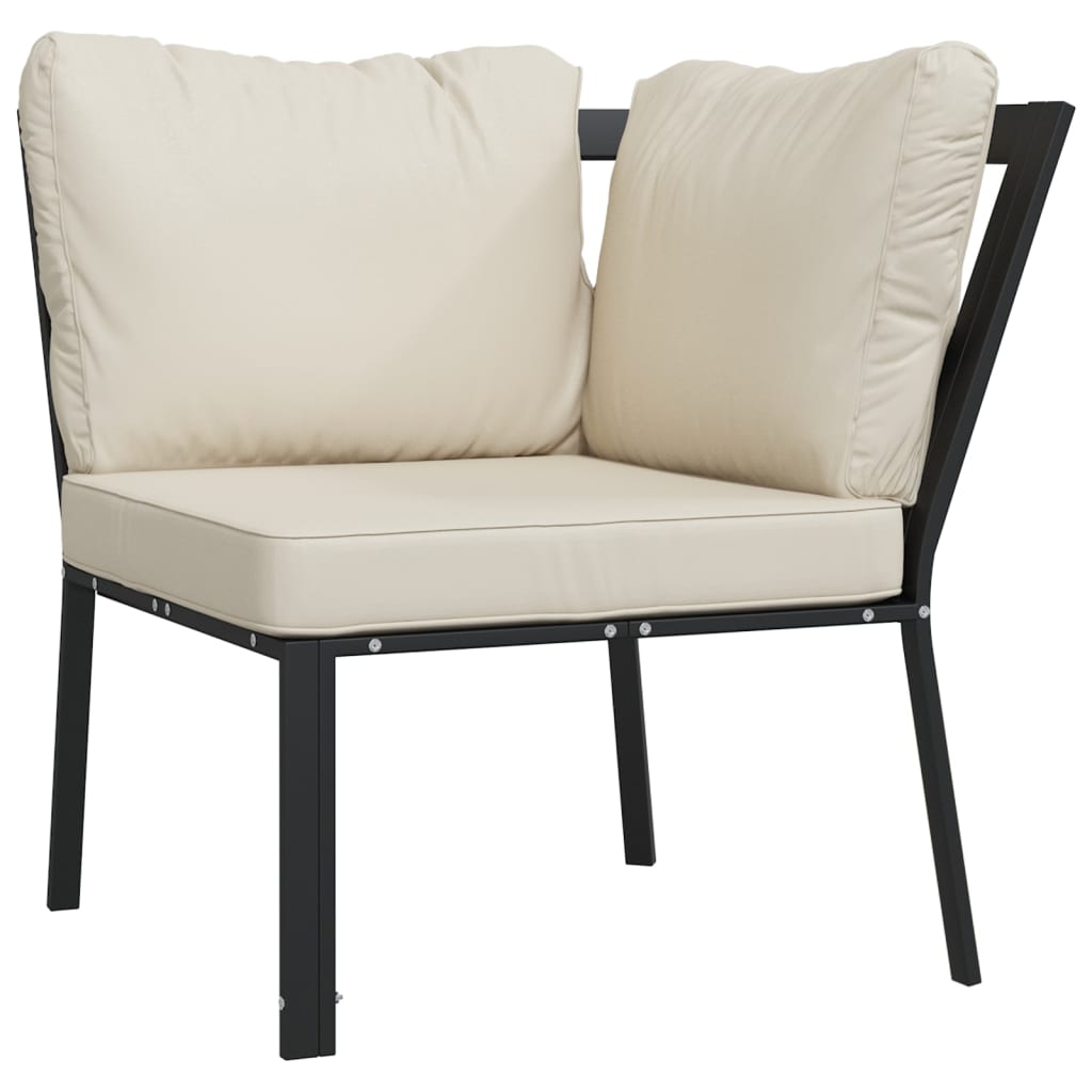 vidaXL Tuinstoel met grijze kussens 76x76x79 cm staal