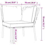 vidaXL Tuinstoel met grijze kussens 76x76x79 cm staal