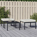vidaXL Tuinvoetenbanken met grijze kussens 2 st 60x60x35 cm staal
