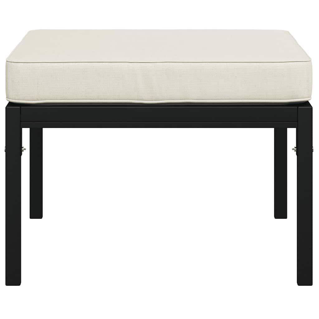 vidaXL Tuinvoetenbanken met grijze kussens 2 st 60x60x35 cm staal