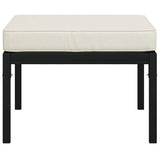 vidaXL Tuinvoetenbanken met grijze kussens 2 st 60x60x35 cm staal