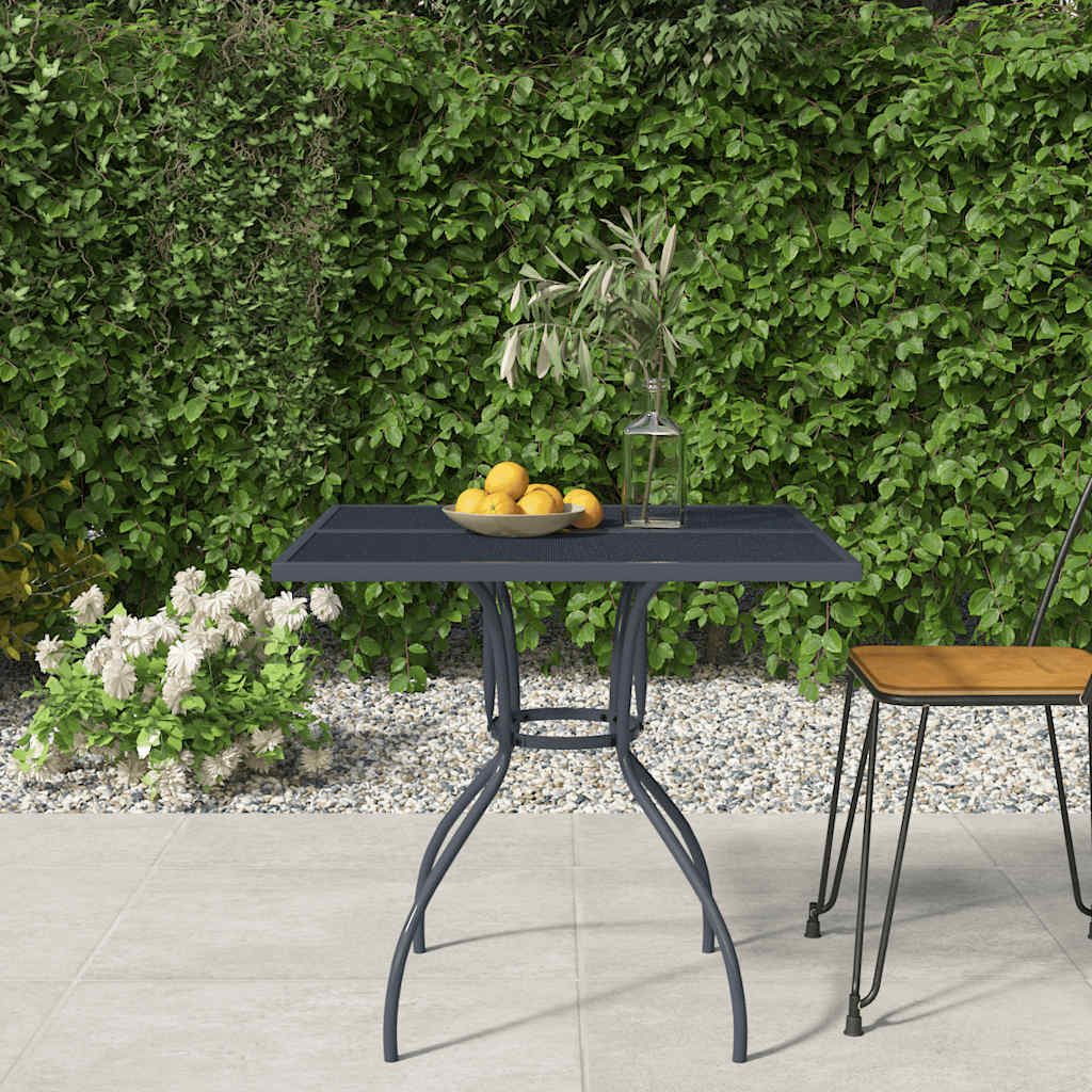 vidaXL Garden Table 50x50x72 cm Steel Mesh Anthracite