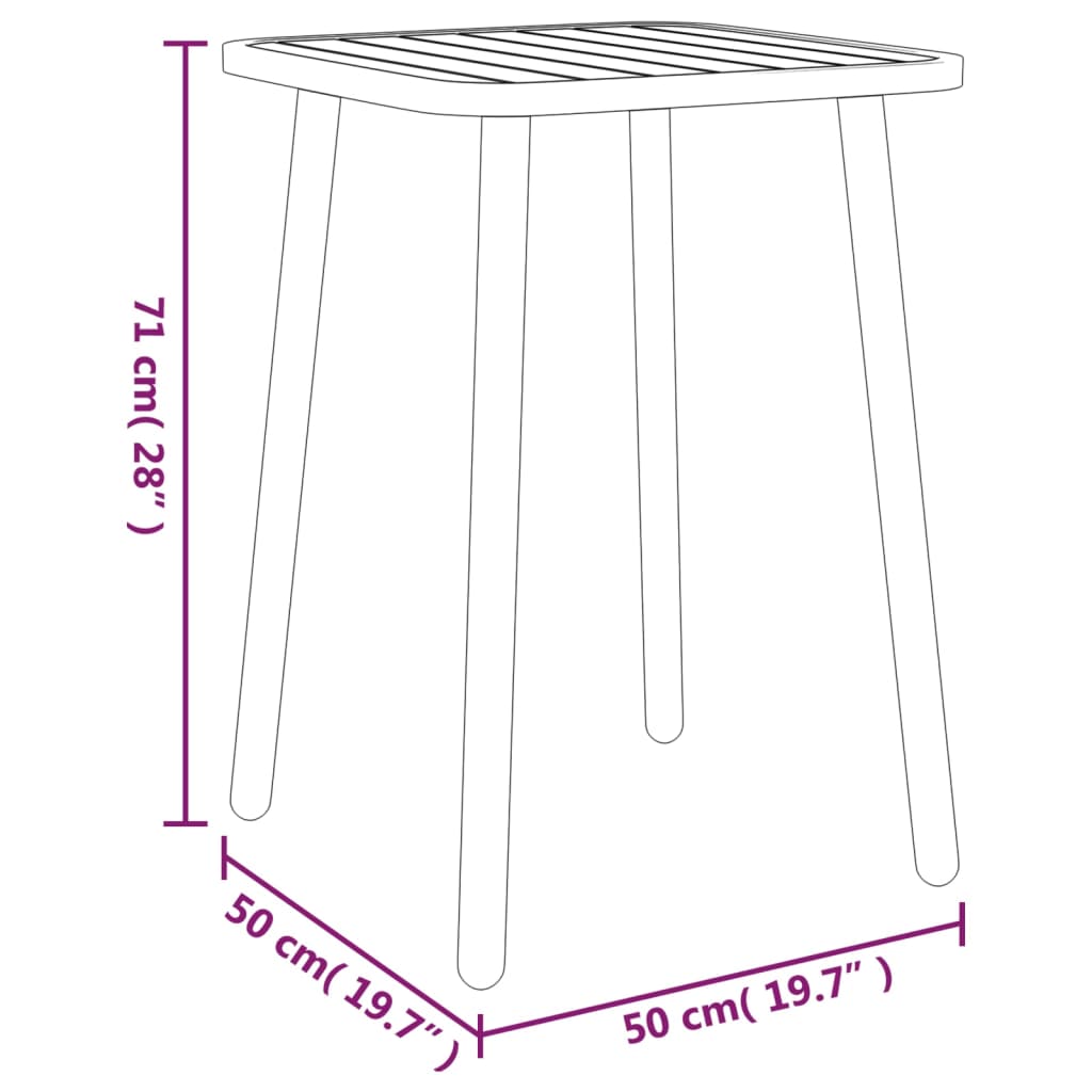 vidaXL Tuintafel 50x50x71 cm staal antracietkleurig