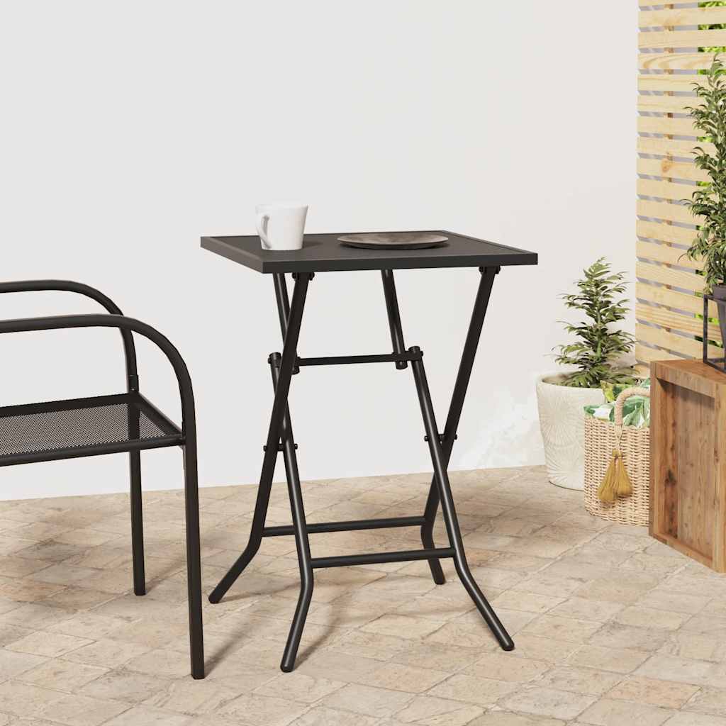 vidaXL Folding Garden Table 50x50x72 cm Mesh Steel Anthracite
