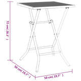 vidaXL Folding Garden Table 50x50x72 cm Mesh Steel Anthracite