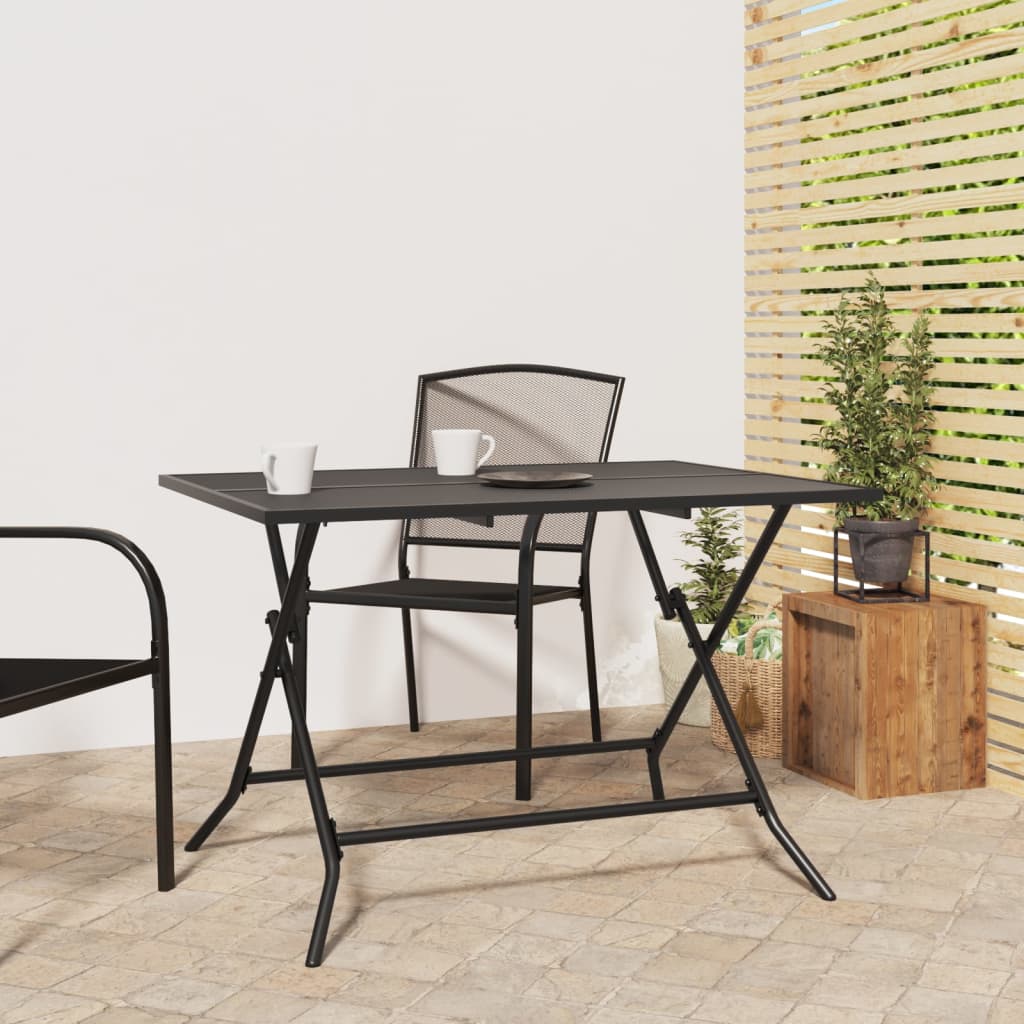 vidaXL Folding Garden Table 50x50x72 cm Mesh Steel Anthracite