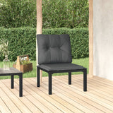 vidaXL Tuinhoekstoel met kussens poly rattan zwart en grijs