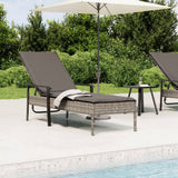 vidaXL Ligbed met kussen poly rattan grijs