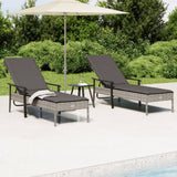 vidaXL Ligbed met kussen poly rattan grijs
