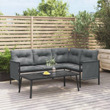 vidaXL 2-delige Loungeset staal antracietkleurig