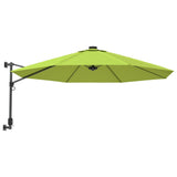vidaXL Wandparasol met LEDs 290 cm zeeblauw