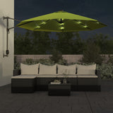 vidaXL Wandparasol met LEDs 290 cm zeeblauw