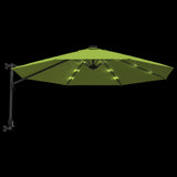 vidaXL Wandparasol met LEDs 290 cm zeeblauw