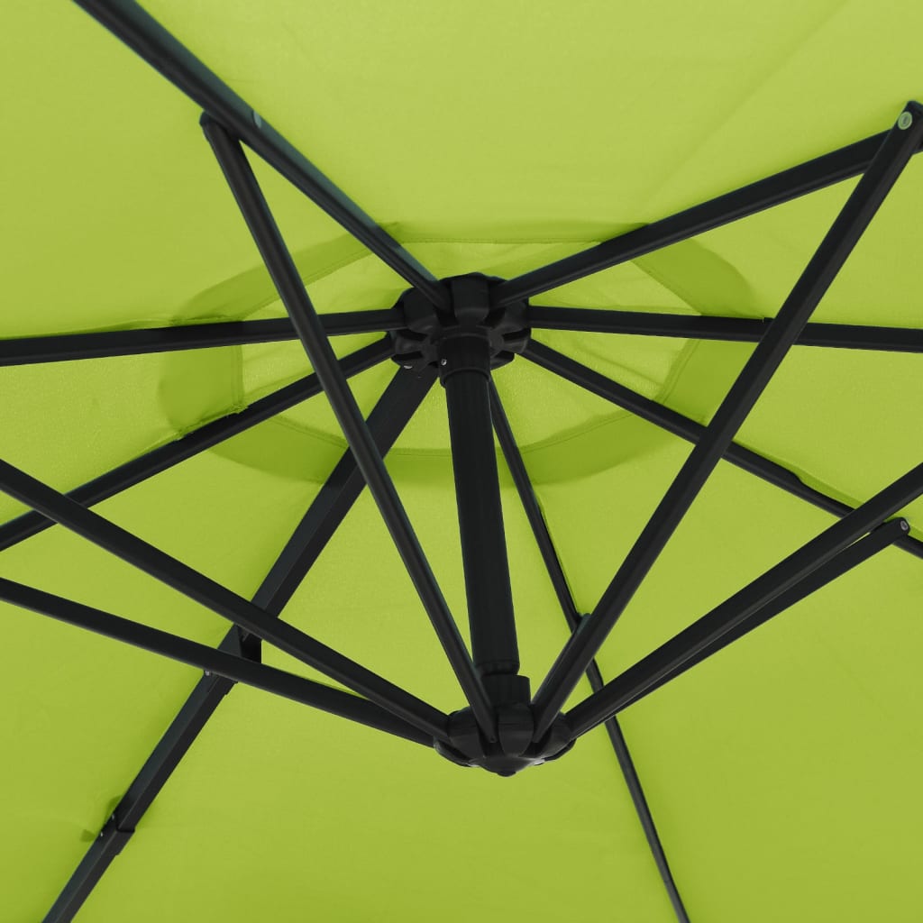 vidaXL Wandparasol met LEDs 290 cm zeeblauw