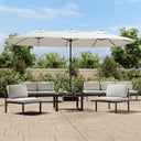 vidaXL Parasol dubbel 449x265 cm zandwit