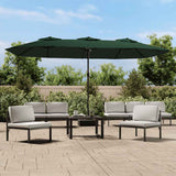 vidaXL Parasol dubbel 449x265 cm zandwit