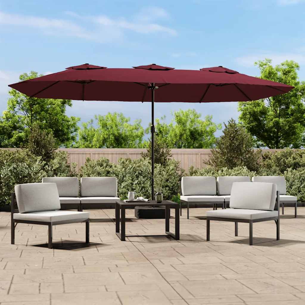 vidaXL Parasol dubbel 449x265 cm zandwit