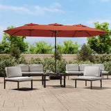 vidaXL Parasol dubbel 449x265 cm zandwit