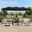 vidaXL Parasol dubbel 449x265 cm zandwit