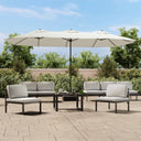 vidaXL Parasol dubbel dak met LED 449x265 cm zandwit