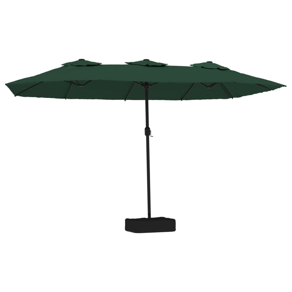 vidaXL Parasol dubbel dak met LED 449x265 cm zandwit