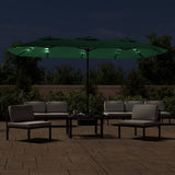 vidaXL Parasol dubbel dak met LED 449x265 cm zandwit
