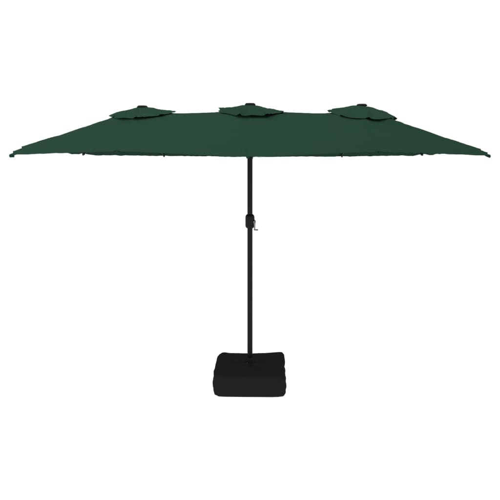 vidaXL Parasol dubbel dak met LED 449x265 cm zandwit
