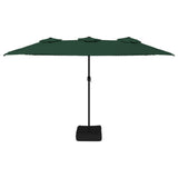 vidaXL Parasol dubbel dak met LED 449x265 cm zandwit