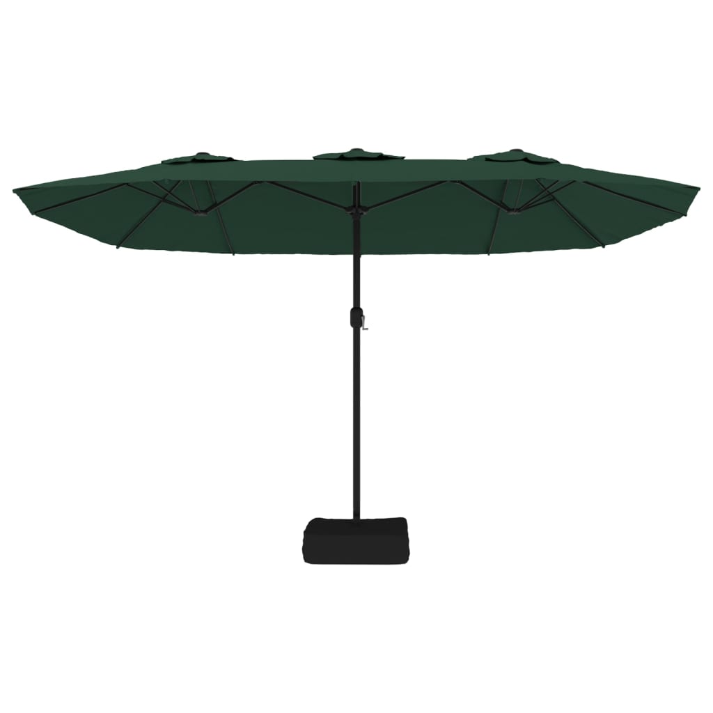 vidaXL Parasol dubbel dak met LED 449x265 cm zandwit