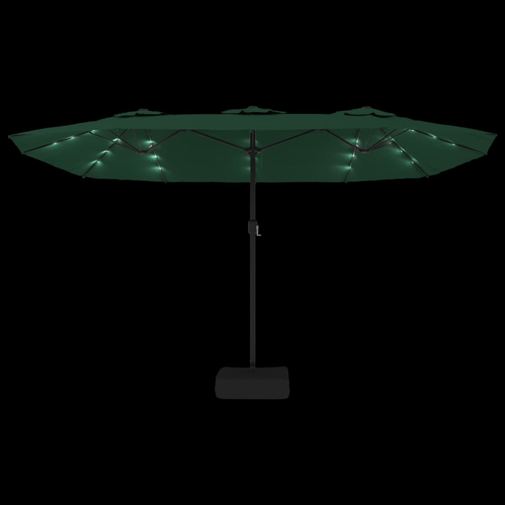 vidaXL Parasol dubbel dak met LED 449x265 cm zandwit