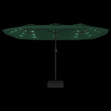vidaXL Parasol dubbel dak met LED 449x265 cm zandwit