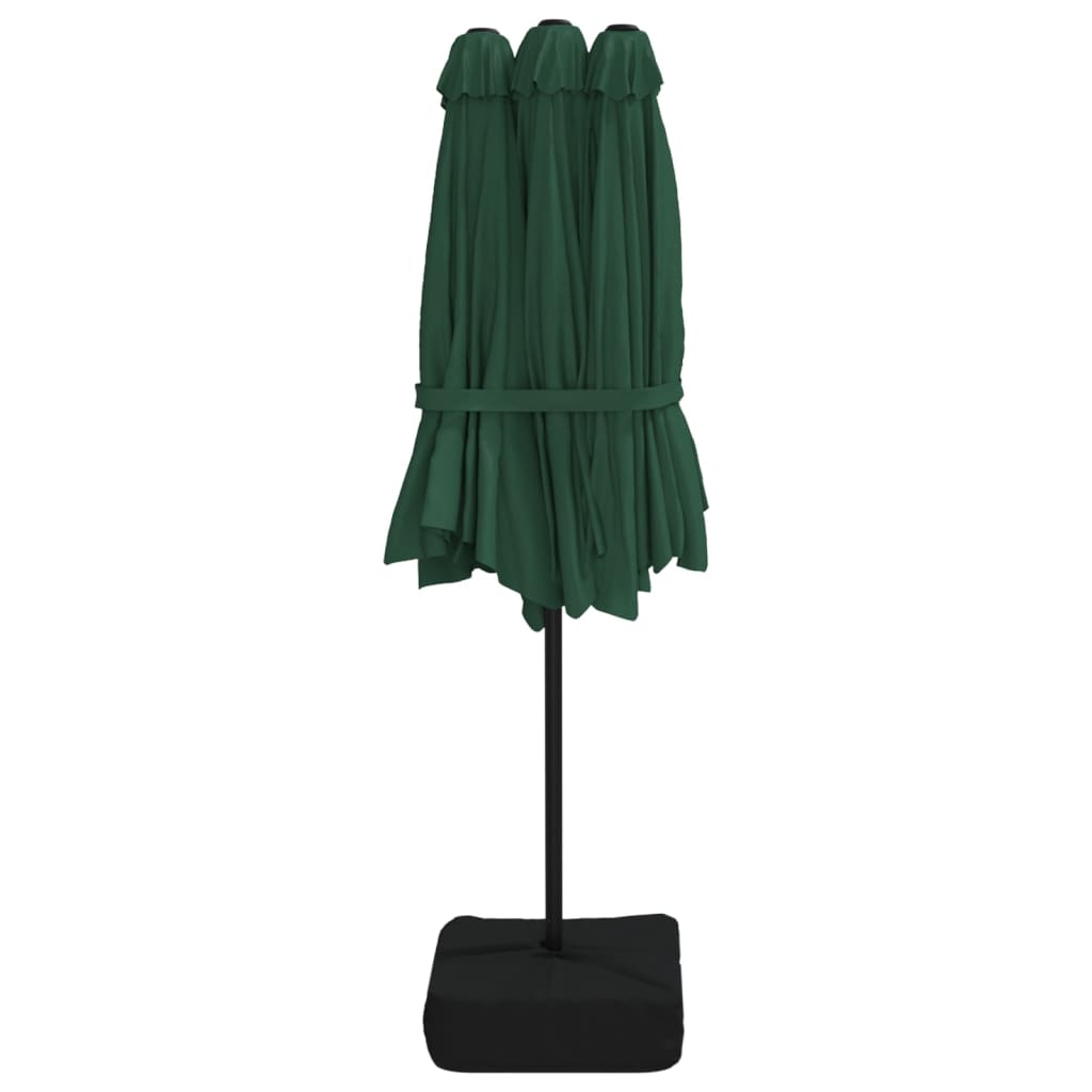 vidaXL Parasol dubbel dak met LED 449x265 cm zandwit