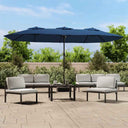 vidaXL Parasol dubbel dak met LED 449x265 cm zandwit