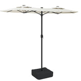 vidaXL Parasol double roof 316x145 cm sand white
