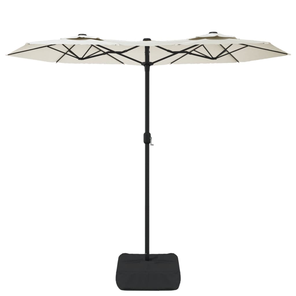 vidaXL Parasol double roof 316x145 cm sand white