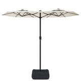vidaXL Parasol double roof 316x145 cm sand white