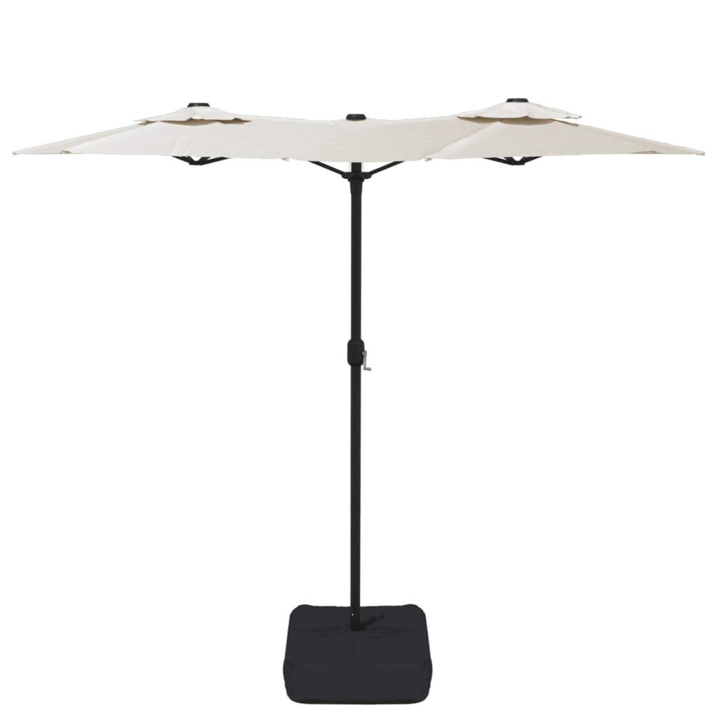 vidaXL Parasol double roof 316x145 cm sand white