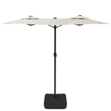 vidaXL Parasol double roof 316x145 cm sand white