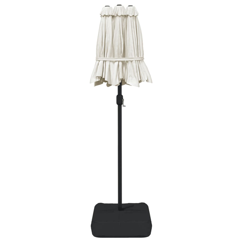 vidaXL Parasol double roof 316x145 cm sand white